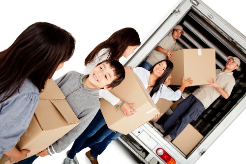 Packed household items ready for short-term storage near Finchley