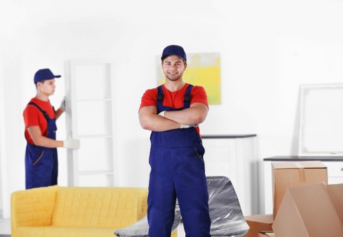 Commercial moving team planning a Finchley office relocation