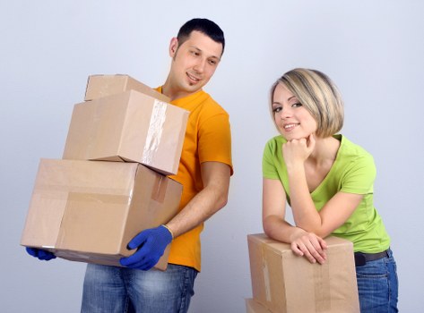 Packed household belongings ready for a flat relocation in Finchley
