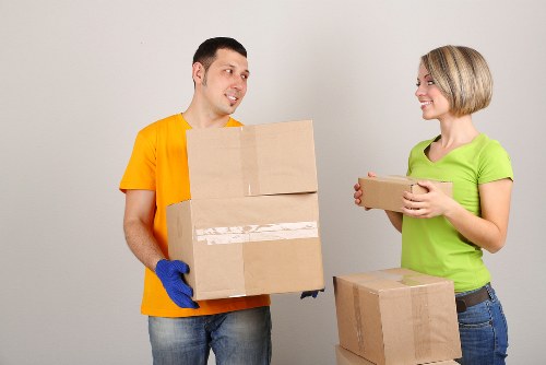 Business furniture removal service in Finchley with desks and office items